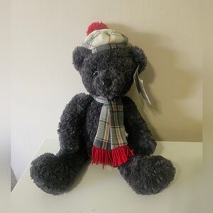 Hudsons Bay Annual 2015 Grey Bear 16 inch Tartan Scarf Tam & Tag NWT